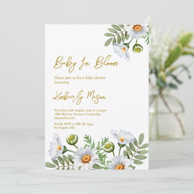 Invitation Baby Shower Daisy (Debout devant)
