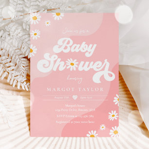 Invitation Baby shower Daisy Boho Hippy Vibes Baby shower