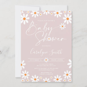 Invitation Baby shower Daisy Floral Watercolor