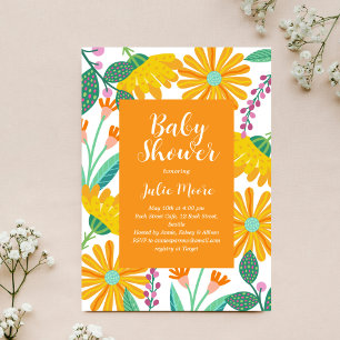 Invitation Baby shower d'alimentation des fleurs