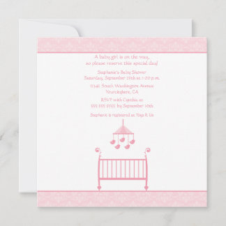 Invitation baby shower damassé chic et branché