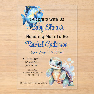 Invitation Baby shower d'amis aquatiques
