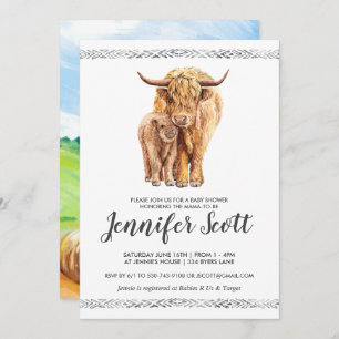 Invitation Baby shower d'amour de la vache