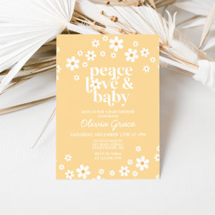 Invitation Baby shower d'amour de paix jaune marais Invitatio