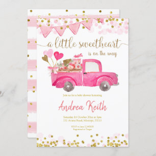 Invitation Baby shower d'amour du camion Valentine