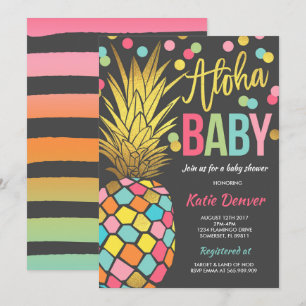 Invitation Baby shower d'ananas Douche tropicale