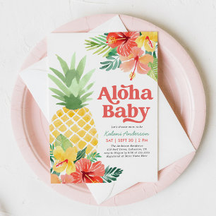 Invitation Baby shower d'ananas tropical