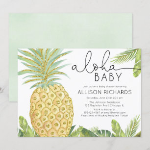 Invitation baby shower d'ananas tropical neutre