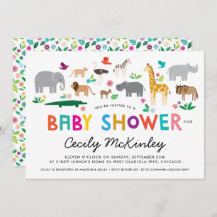 Invitation Baby shower d'animaux africains