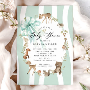Invitation Baby shower d'animaux boisés modernes