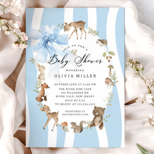 Invitation Baby shower d'animaux boisés modernes