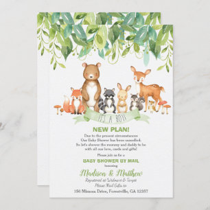 Invitation Baby shower d'animaux de bois par Mail Greenery Bo