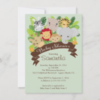 Baby shower d'animaux de la Jungle moderne