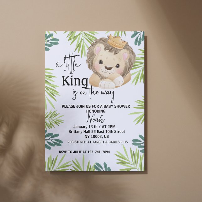 Invitation baby shower d'animaux safari bébé lion king (baby lion king zoo animal lions)