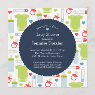 Invitation baby shower dans la Marine