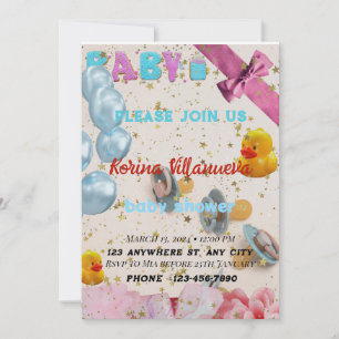 Invitation baby shower dans les couleurs vives