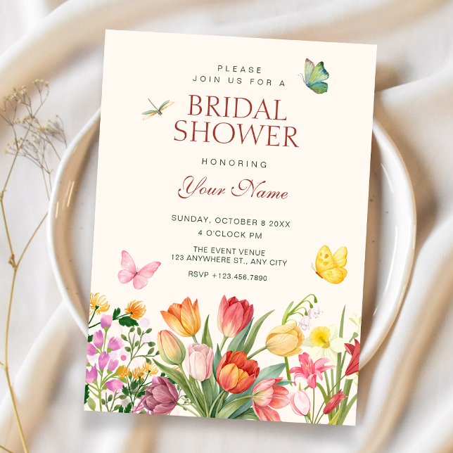 Invitation Baby shower dans un jardin fleuri (Créateur téléchargé)