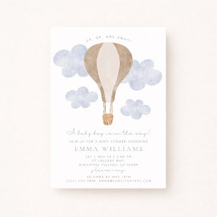 Invitation Baby shower d'aquarelle à ballon à air