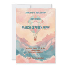 Baby shower d'aquarelle à ballon à air chaud