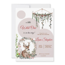 Baby shower d'aquarelle à thème forestier modifiab