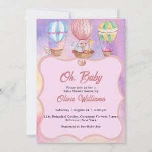 Invitation Baby shower d'aquarelle Animaux
