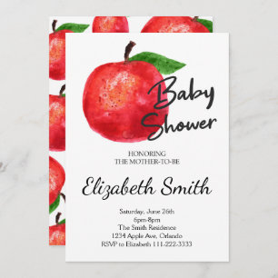 Invitation Baby shower d'aquarelle Apple