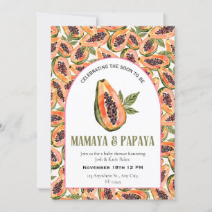 Invitation Baby shower d'aquarelle aux fruits de Papaya