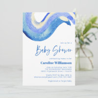 Baby shower d'aquarelle bleu d'art moderne Abstrai