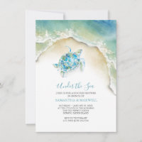 Baby shower d'aquarelle bleu de la tortue côtière