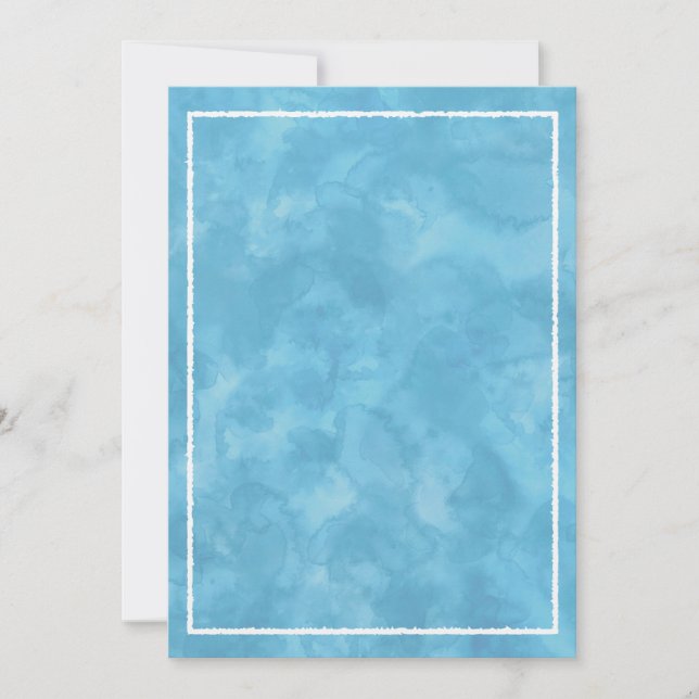 Invitation Baby shower d'aquarelle bleu Modèle rectangle (Devant)