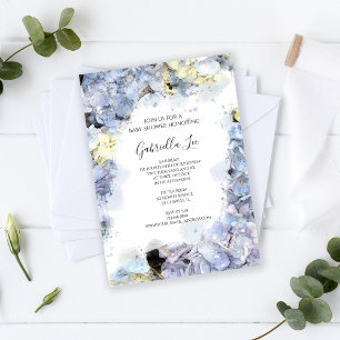 Invitation Baby shower d'aquarelle bleu pâle