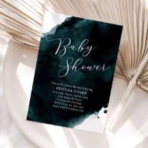 Baby shower d'aquarelle bleu turquoise