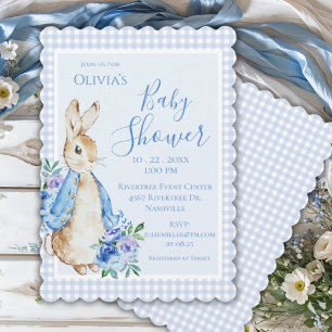 Invitation Baby shower d'aquarelle Blue Peter Rabbit