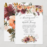 Baby shower d'aquarelle Bordo Peach par courrier