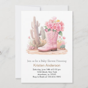 Invitation Baby shower d'aquarelle Casquette et bottes