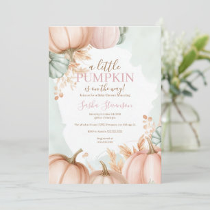Invitation Baby shower d'aquarelle citrouille d'automne