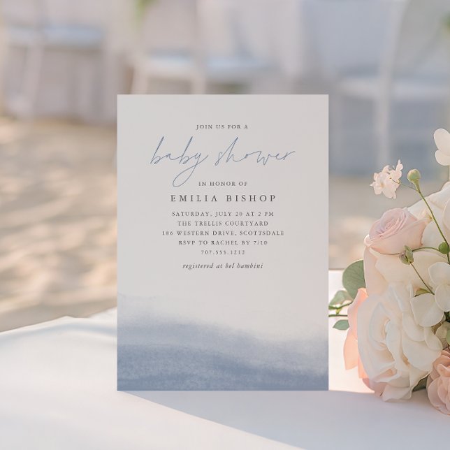 Invitation Baby shower d'aquarelle côtière Ebb Tide (Créateur téléchargé)