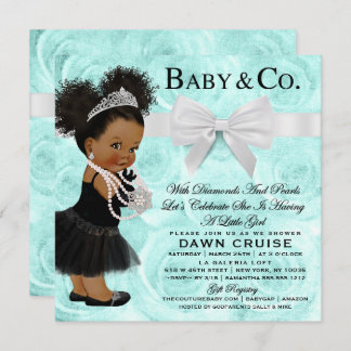 Invitation Baby shower d'aquarelle de bleu de turquoise
