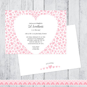 Invitation Baby shower d'aquarelle de fille Lil Sweetheart