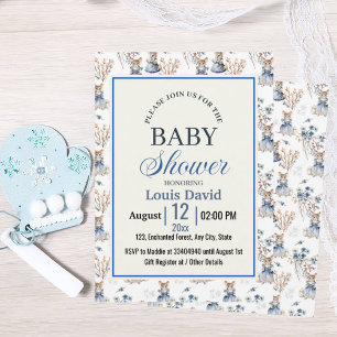 Invitation Baby shower d'aquarelle de fruits floraux