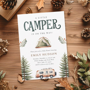 Invitation Baby shower d'aquarelle de la forêt de camping