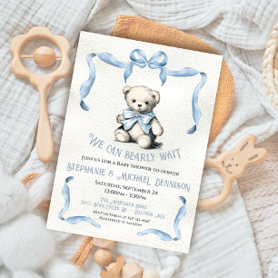 Invitation Baby shower d'aquarelle de l'ours en peluche