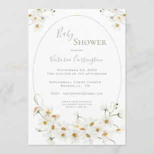 Invitation Baby shower d'aquarelle de marais blancs
