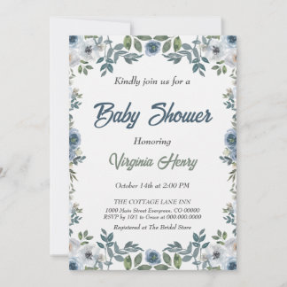 Invitation Baby shower d'aquarelle de printemps