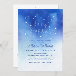 Invitation Baby shower d'aquarelle d'étoile de ciel de