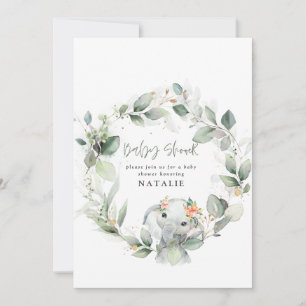 Invitation baby shower d'aquarelle d'eucalyptus