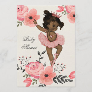 Invitation Baby shower d'aquarelle ethnique Ballerina