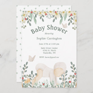 Invitation Baby shower d'aquarelle fleurie