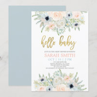Baby shower d'aquarelle florale d'anémone