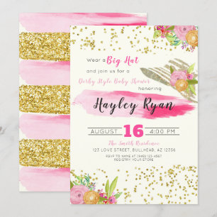 Invitation Baby shower d'aquarelle grand Casquette du Kentuck